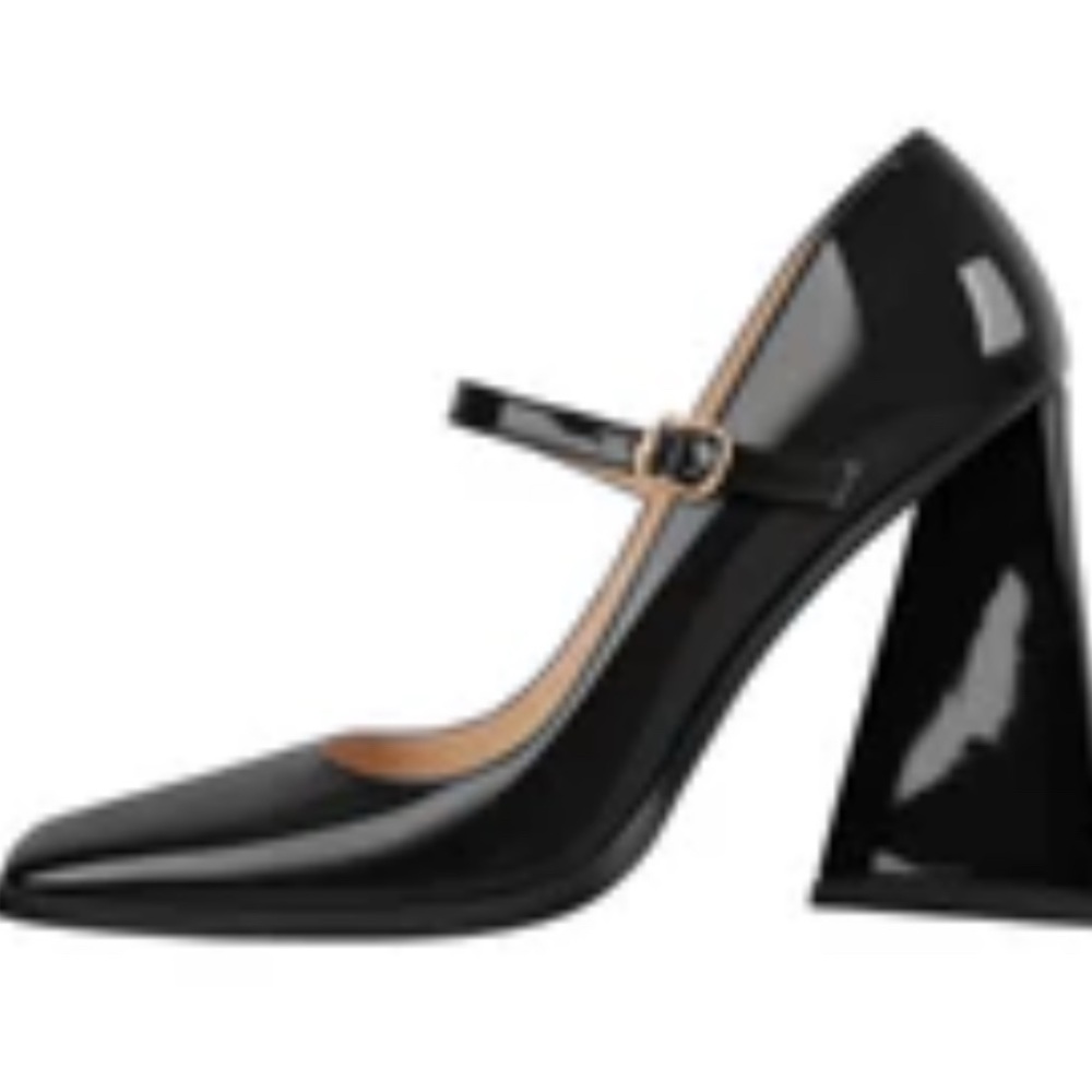 Black Patent Mary Janes with Square Toe & Heel (Brand New / Never Worn) Sz EUR38